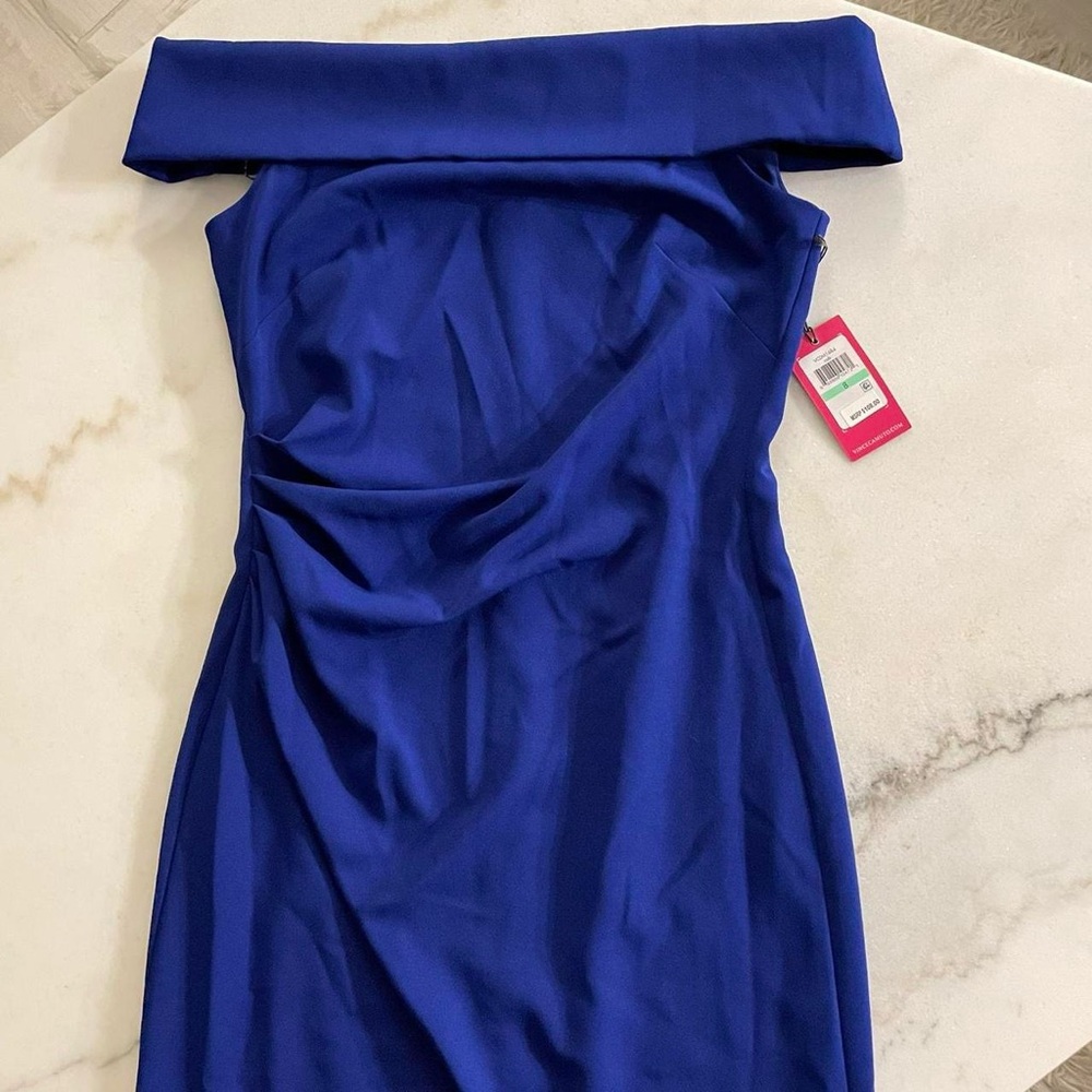 Blue Vince Camuto Shoulder Wrap Dress